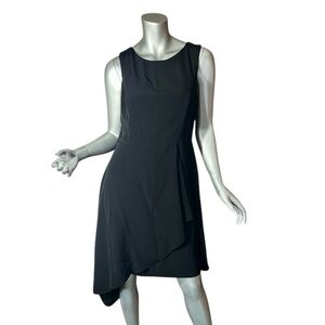 Donna Ricco Dress Women’s Size 8 Medium Black Sleeveless Asymmetrical SEE NOTES